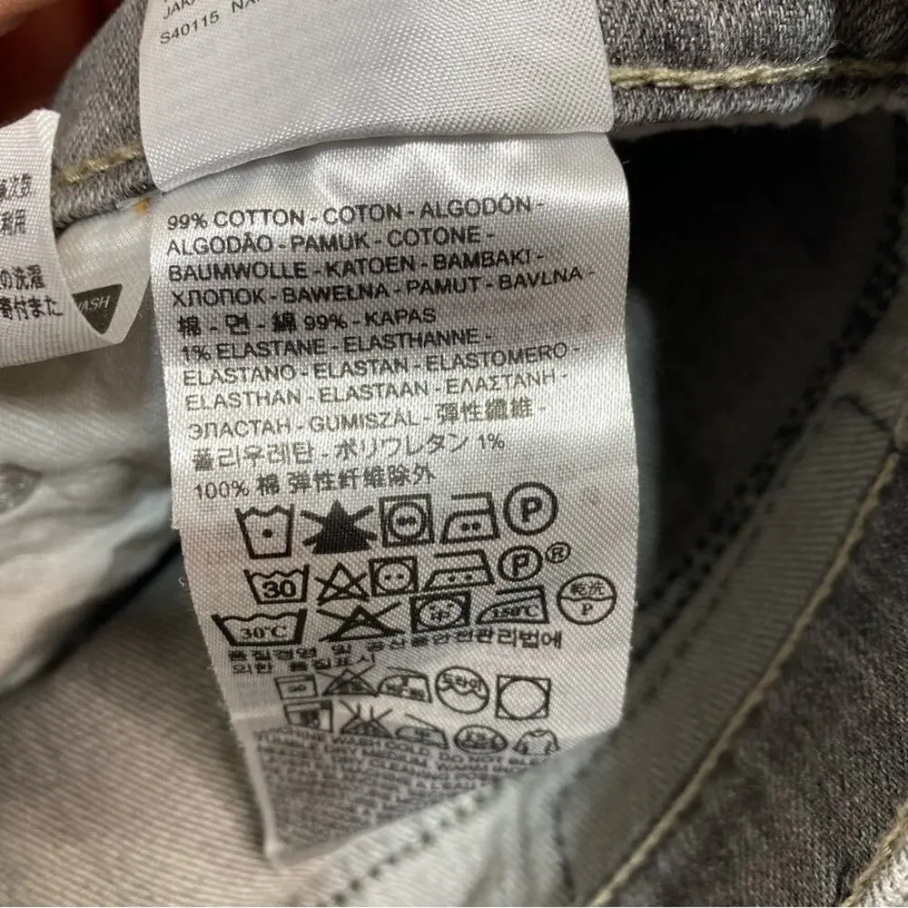 Levi’s Faded Gray Skinny Jeans 36x42